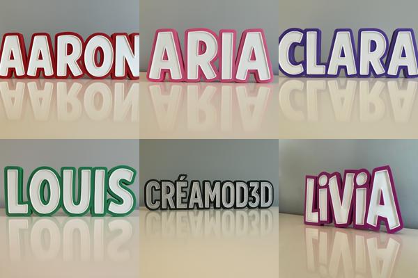 Exemple de prénom lumineux personnalisé