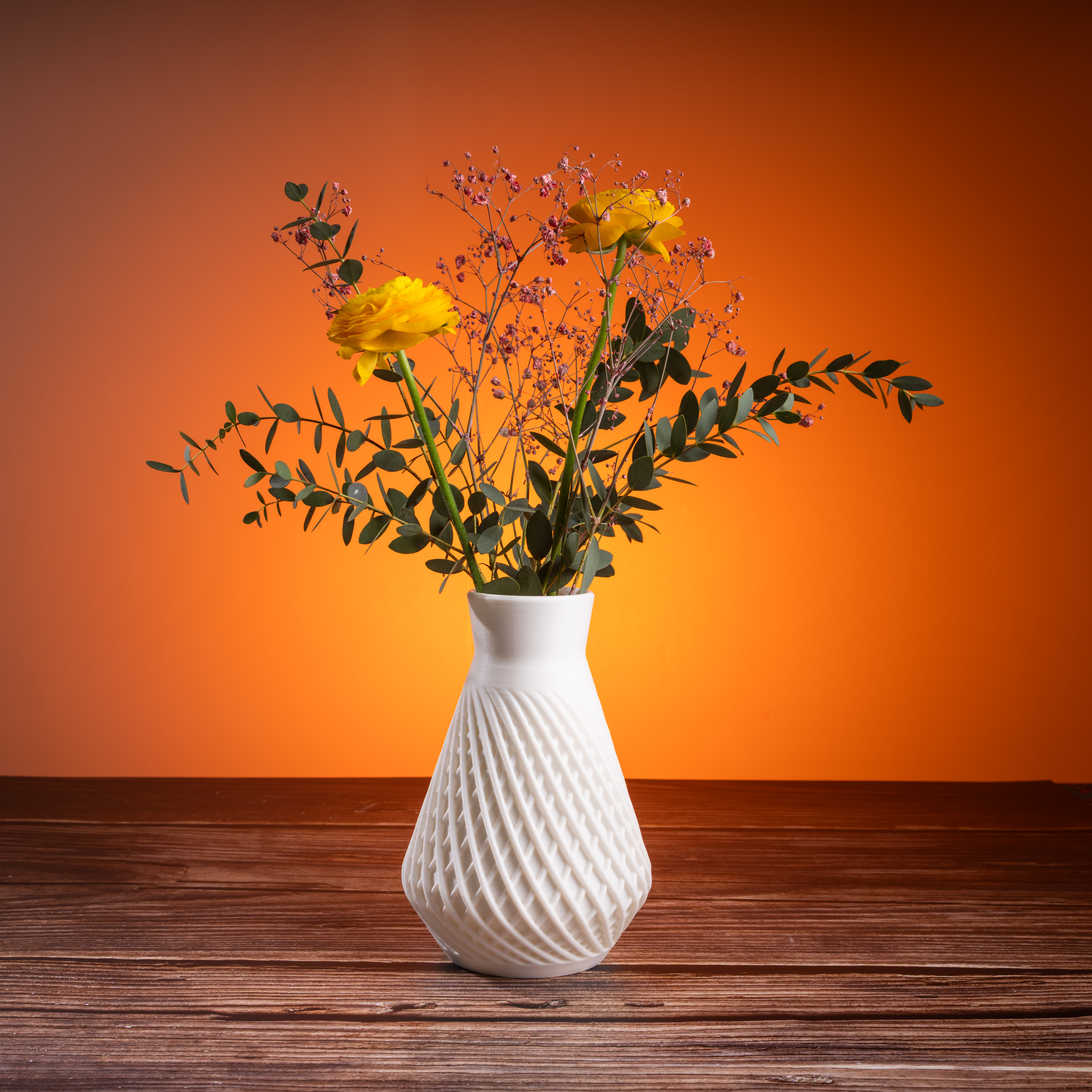SnowTwist – Vase design blanc - Décoration en PLA | Impression 3D CreaMod3D - Vue 2