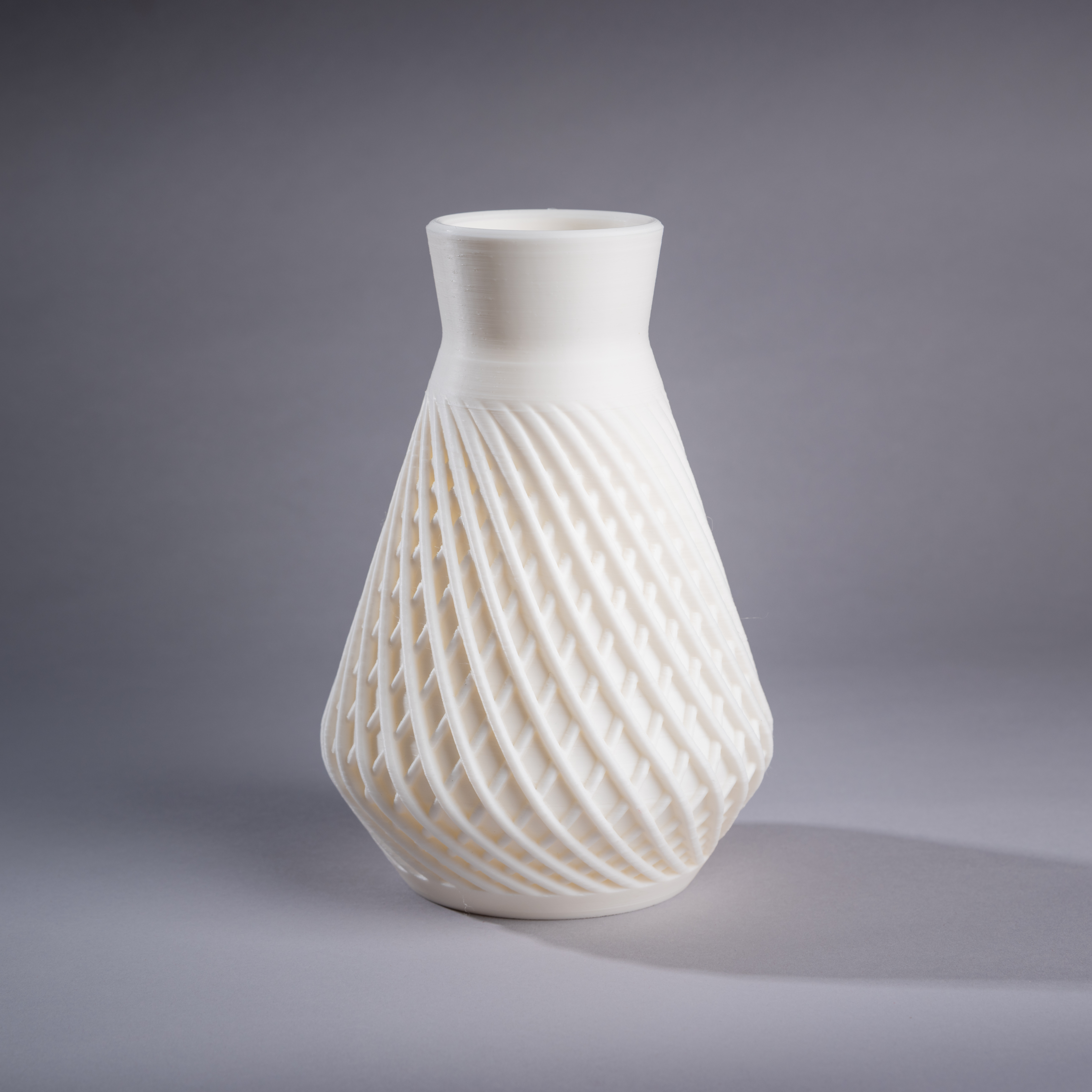 SnowTwist – Vase design blanc - Décoration en PLA | Impression 3D CreaMod3D