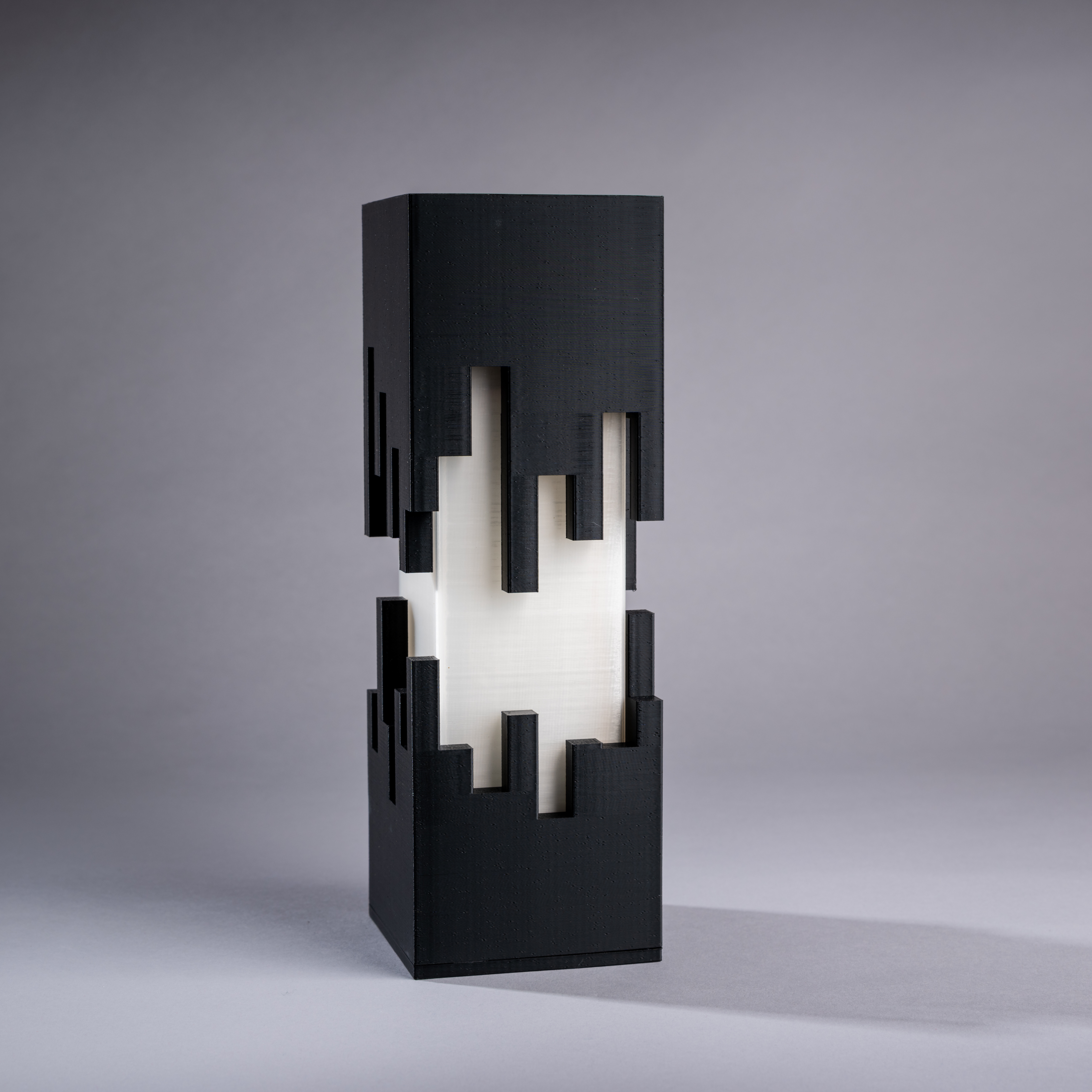 Lampe Moderne Noir & Blanc - Lampe en PLA | Impression 3D CreaMod3D - Vue 2