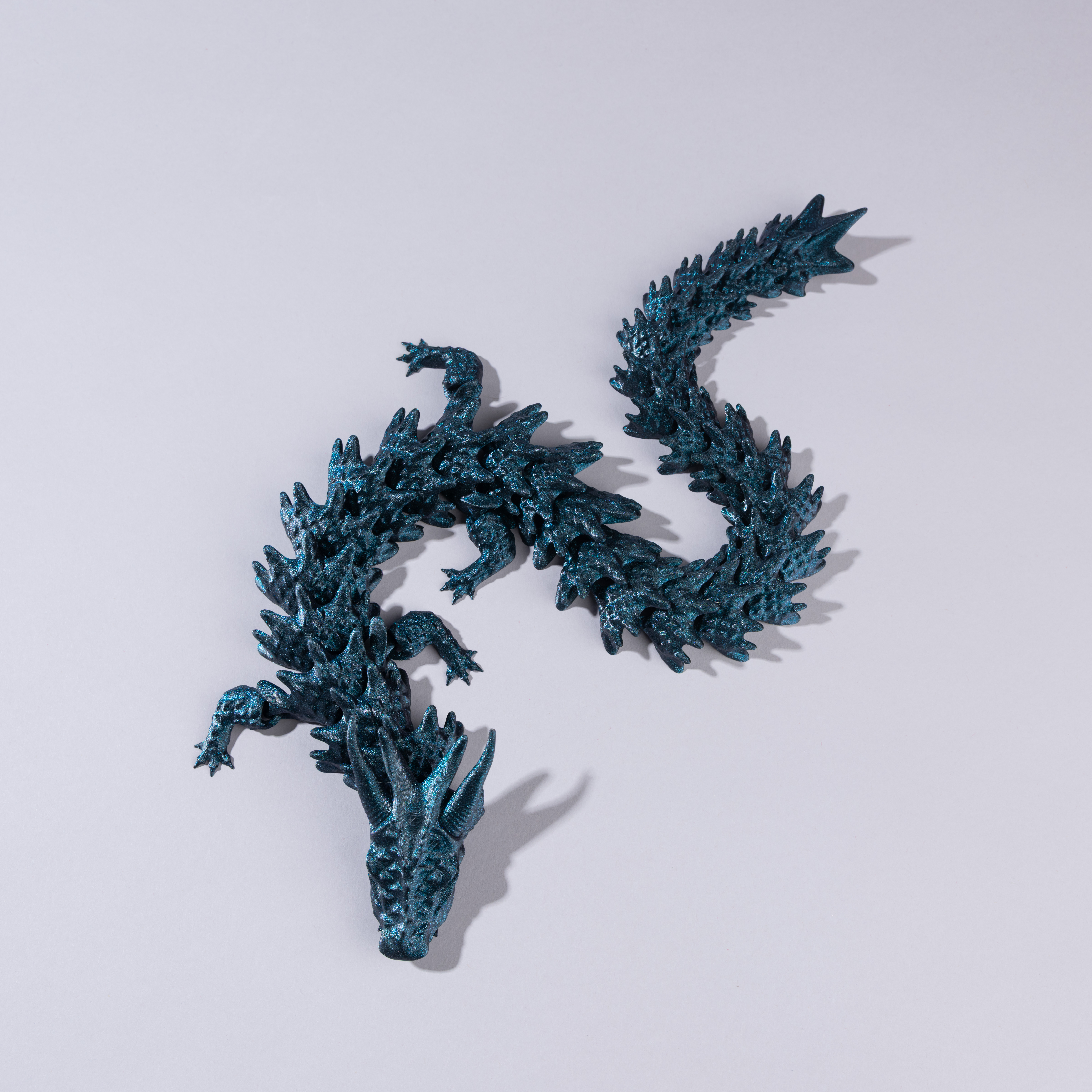 AzuraDragon – Figurine dragon bleu - Décoration en PLA | Impression 3D CreaMod3D - Vue 2